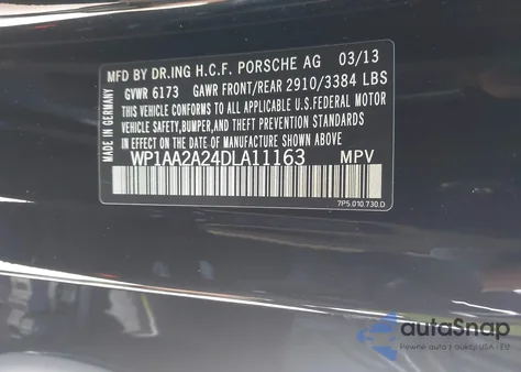 2013 Porsche Cayenne from USA, damaged, VIN WP1AA2A24DLA11163